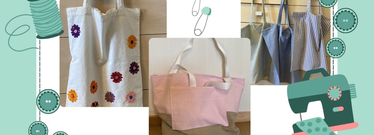 Foto av handlenett laget på sykurs.