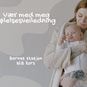 Plakat med foto av mor og barn.
