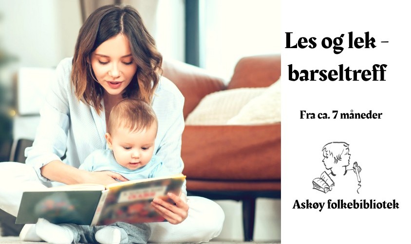 Foto av mor som leser for baby.